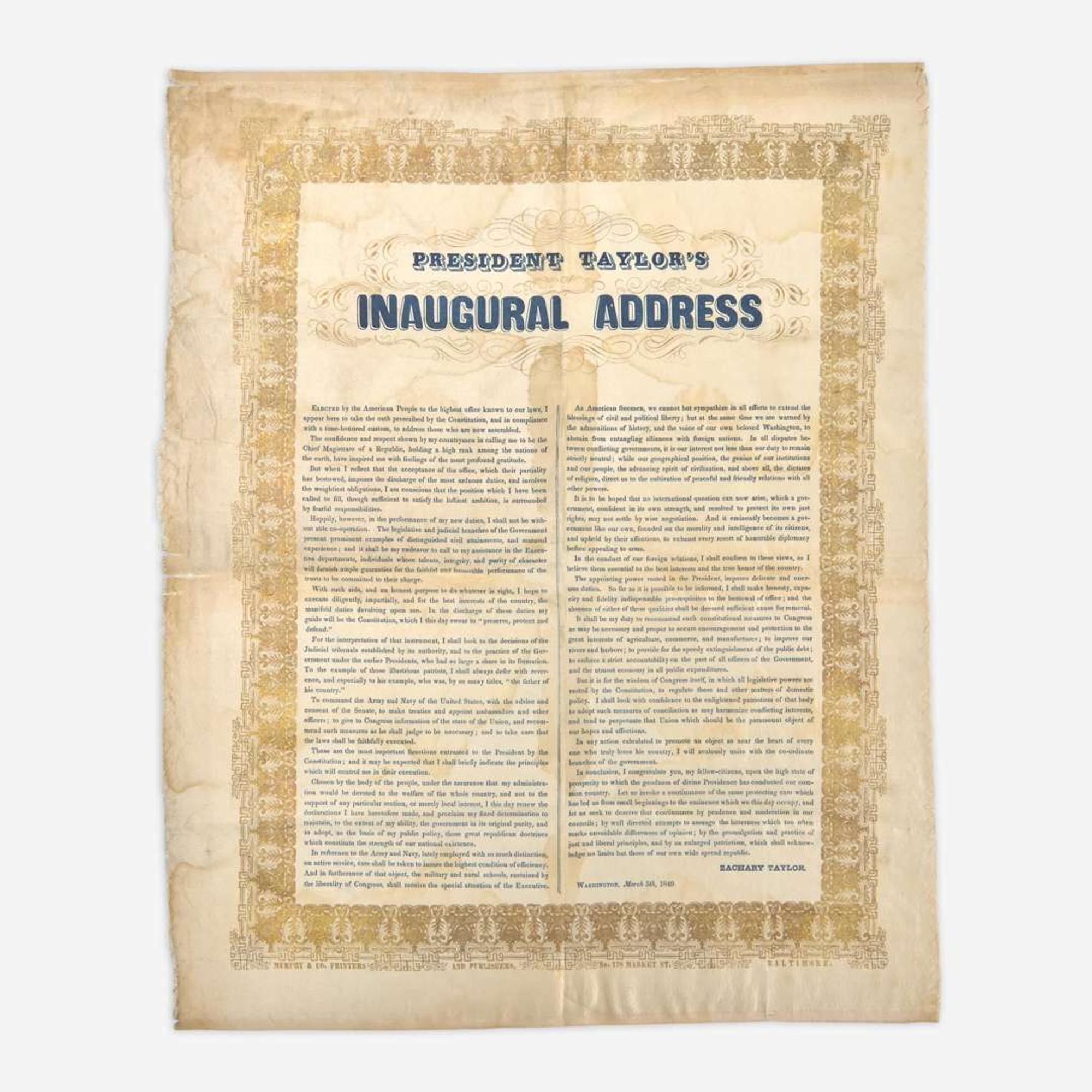 [Taylor, Zachary] President Taylor's Inaugural Address