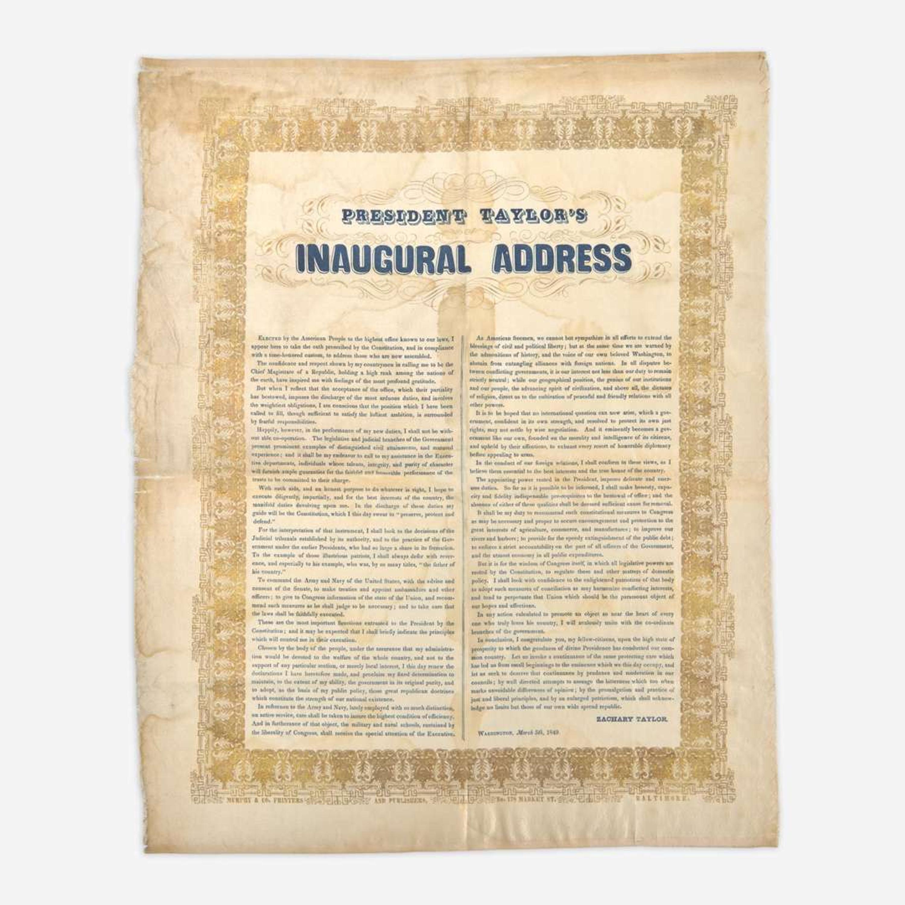 [Taylor, Zachary] President Taylor's Inaugural Address