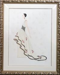 Erte (Romain de Tirtoff), (French, 1892-1990), Rose Gown, 1989