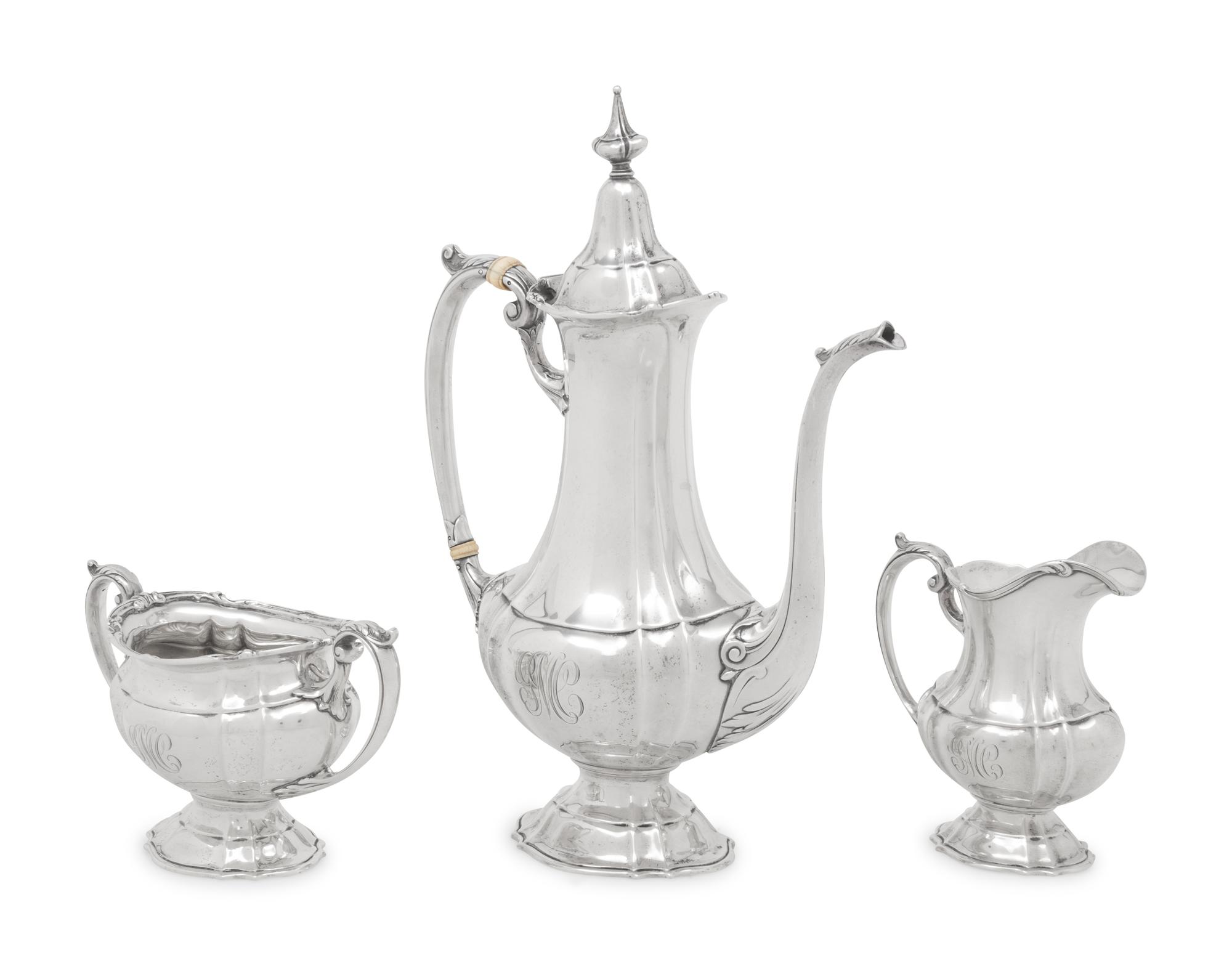 An American Silver Three-Piece Coffee Service