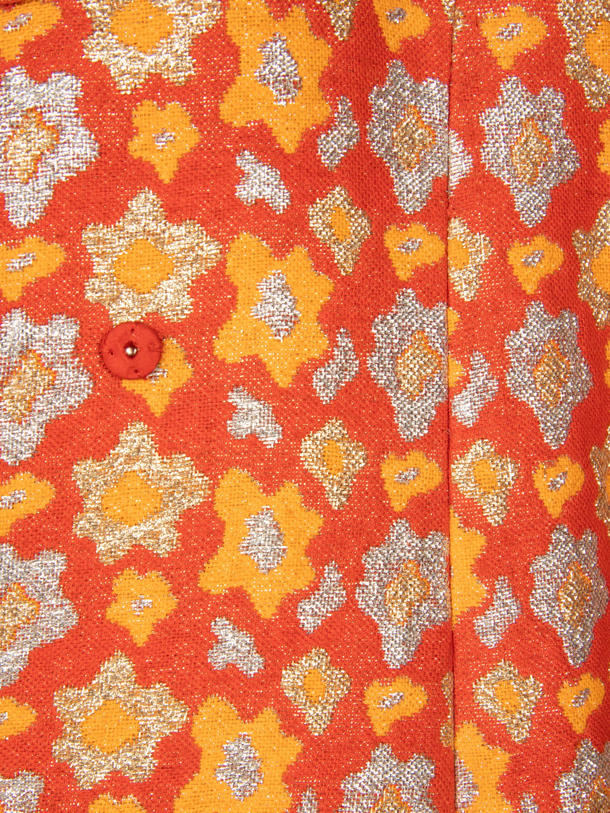 Norman Norell, Brocade Coat with Fox Fur Trim