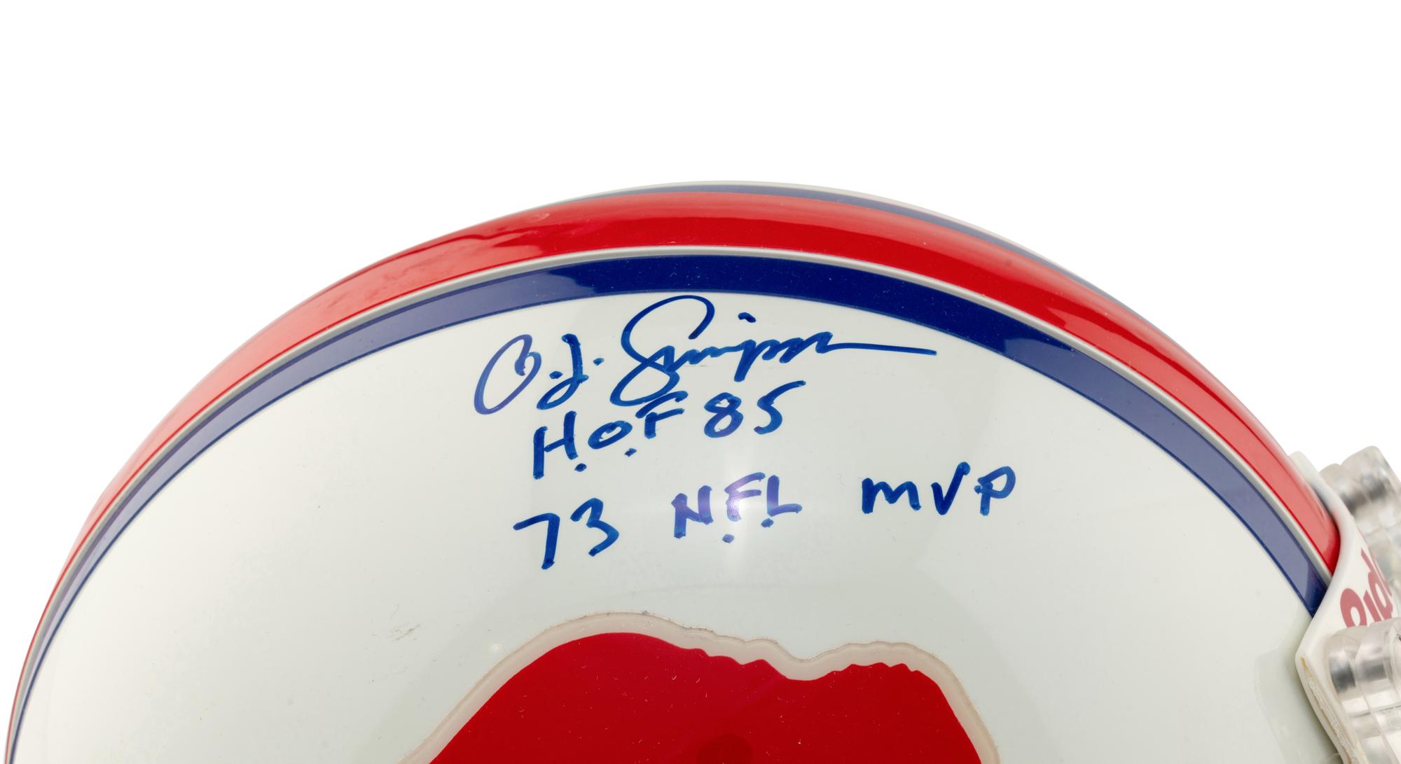 An OJ Simpson Signed Autograph Buffalo Bills Signed Autograph VSR4 Proline Helmet with Multiple Inscriptions
