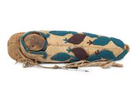 Umatilla Beaded Hide Toy Cradle, with Doll