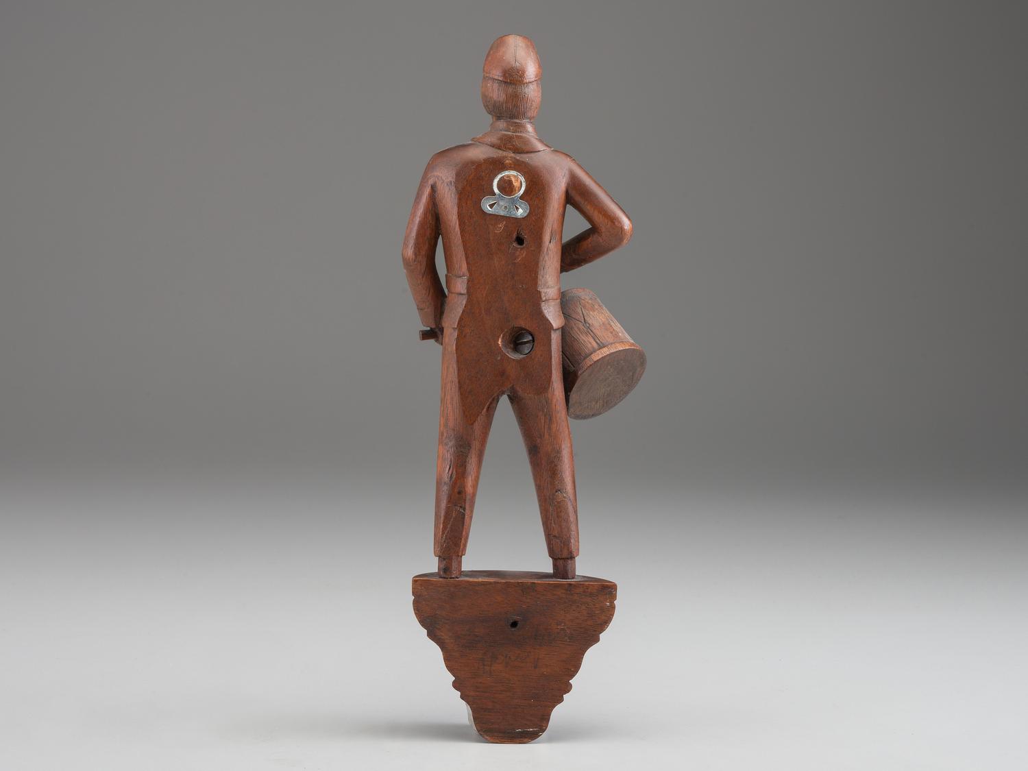 [CIVIL WAR]. Folk art carved Civil War drummer.