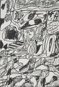 Jean Dubuffet (French, 1901-1985) - Paysage avec un Personnage (D379)