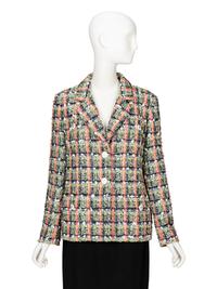 Chanel, Multicolor Plaid Fantasy Tweed Jacket
