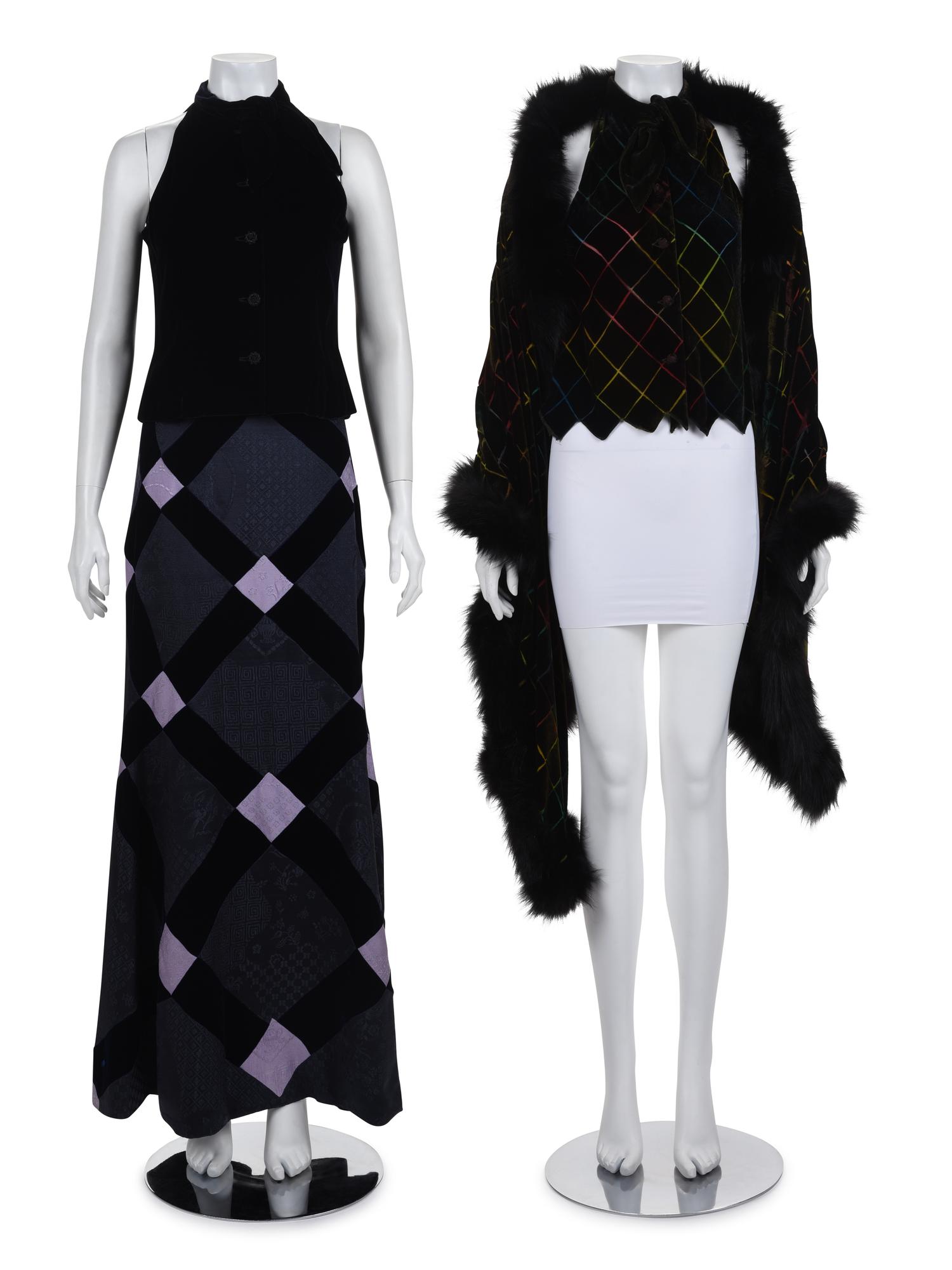 Two Designer Velvet Ensembles: One Fendi and One Unlabeled