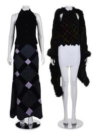 Two Designer Velvet Ensembles: One Fendi and One Unlabeled