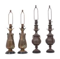 Two Pairs of French Bronze Lamps