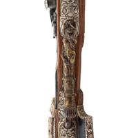 Contemporary Snaphance Rifle with Heavily Decorated Inlays by John B. Derrick (American, b.1936)