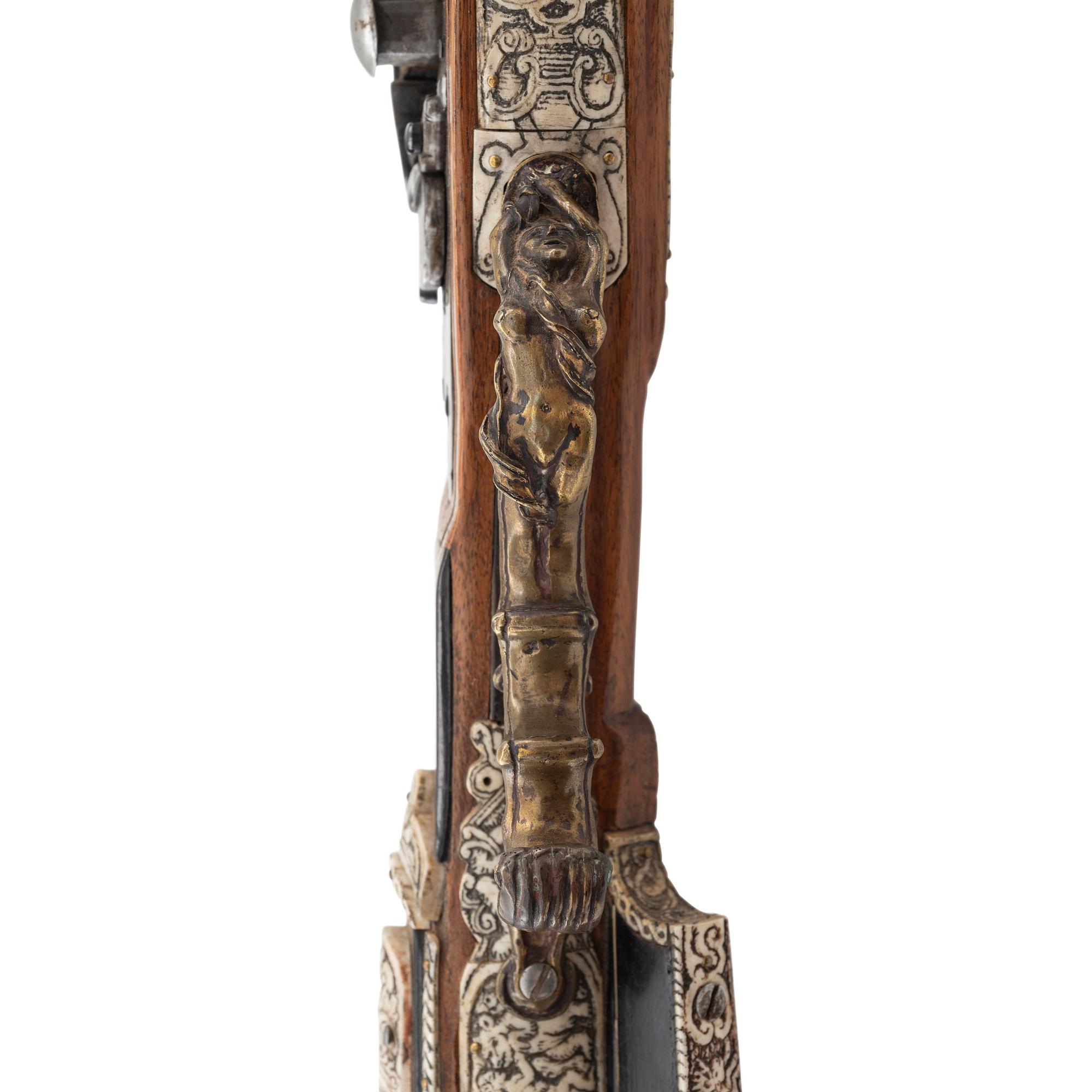 Contemporary Snaphance Rifle with Heavily Decorated Inlays by John B. Derrick (American, b.1936)