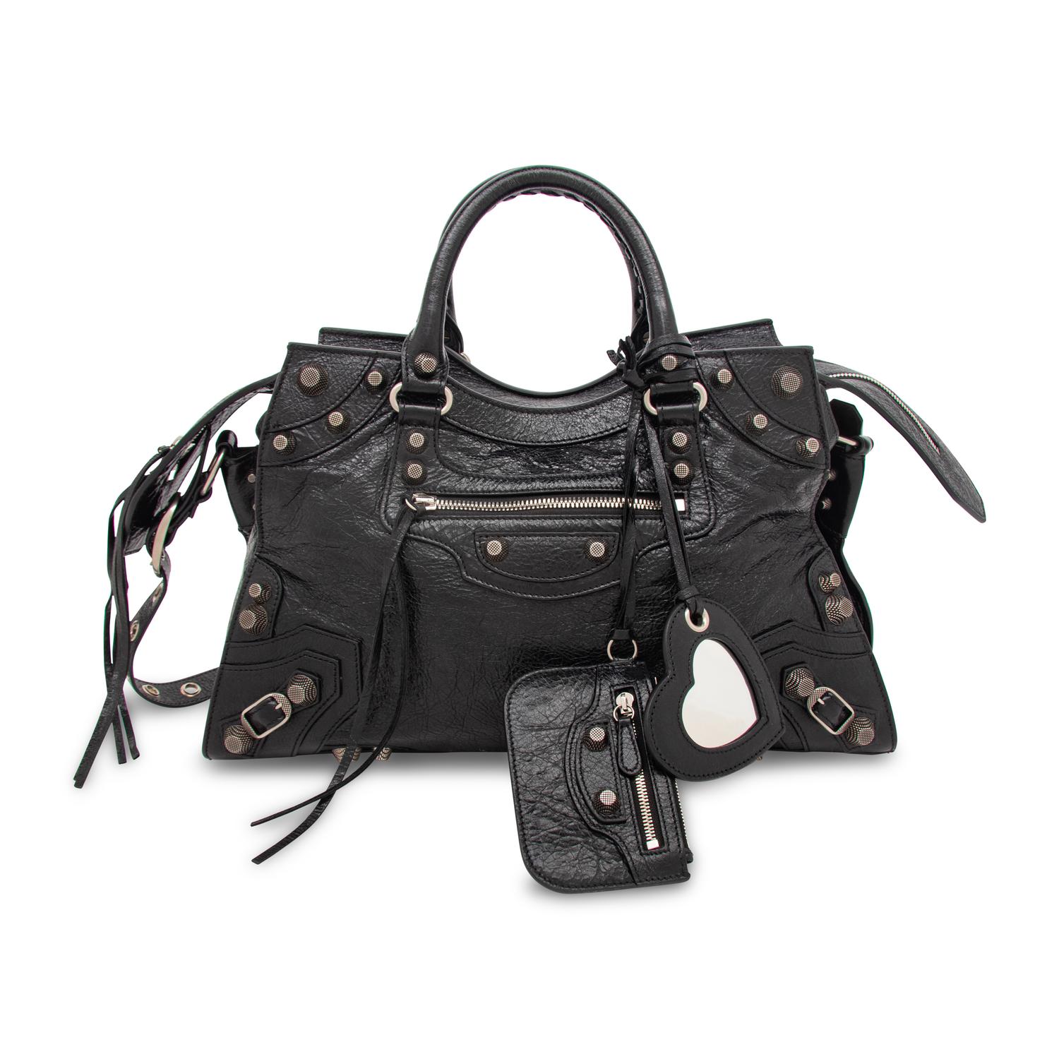 BALENCIAGA, BLACK NEO CAGOLE CITY BAG