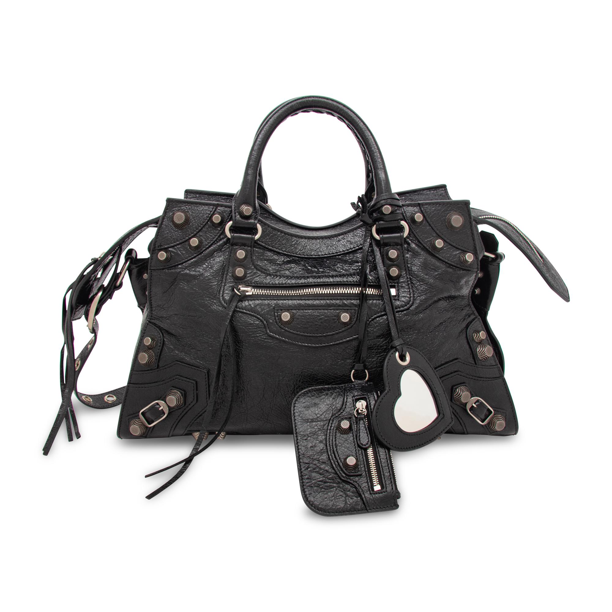 BALENCIAGA, BLACK NEO CAGOLE CITY BAG