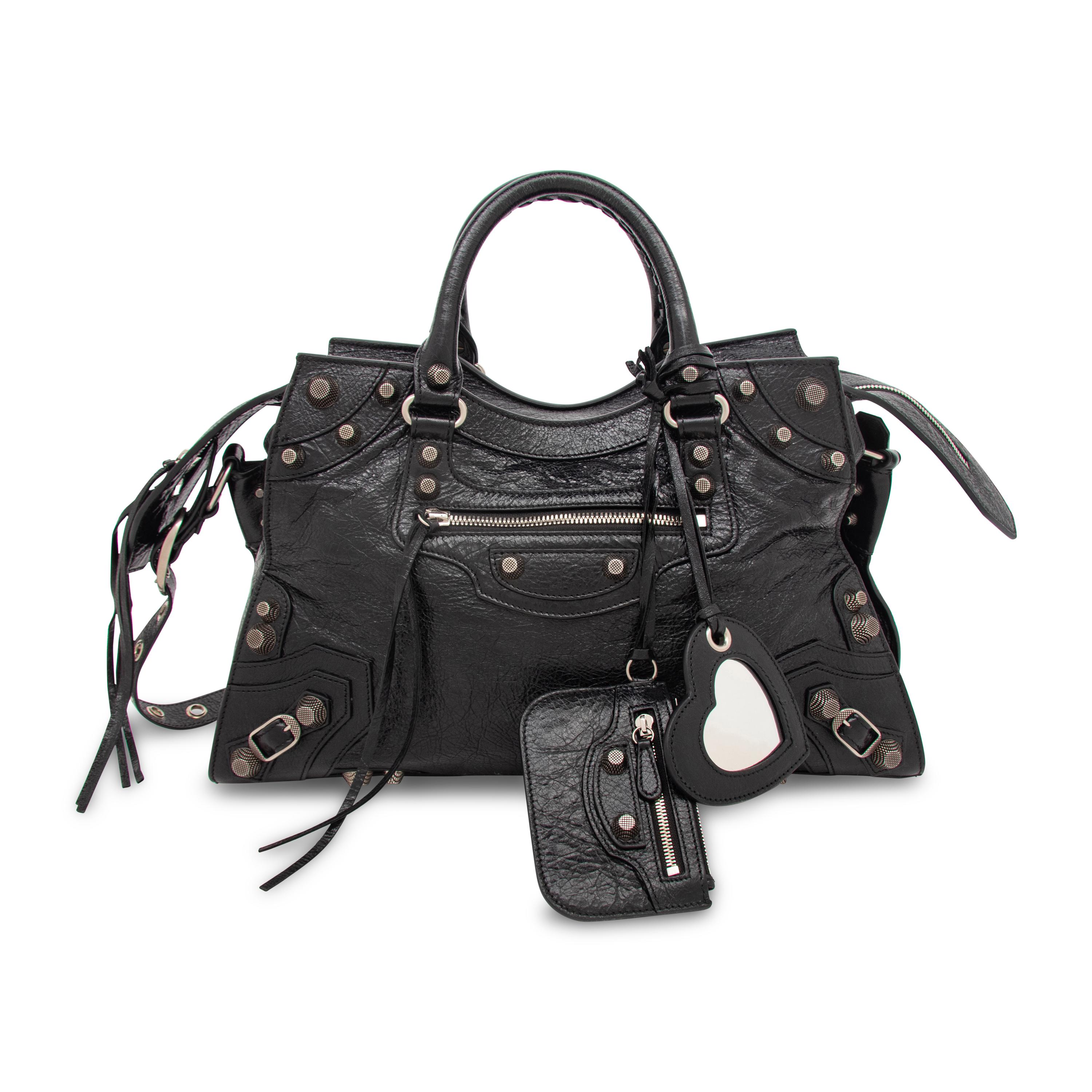 BALENCIAGA, BLACK NEO CAGOLE CITY BAG