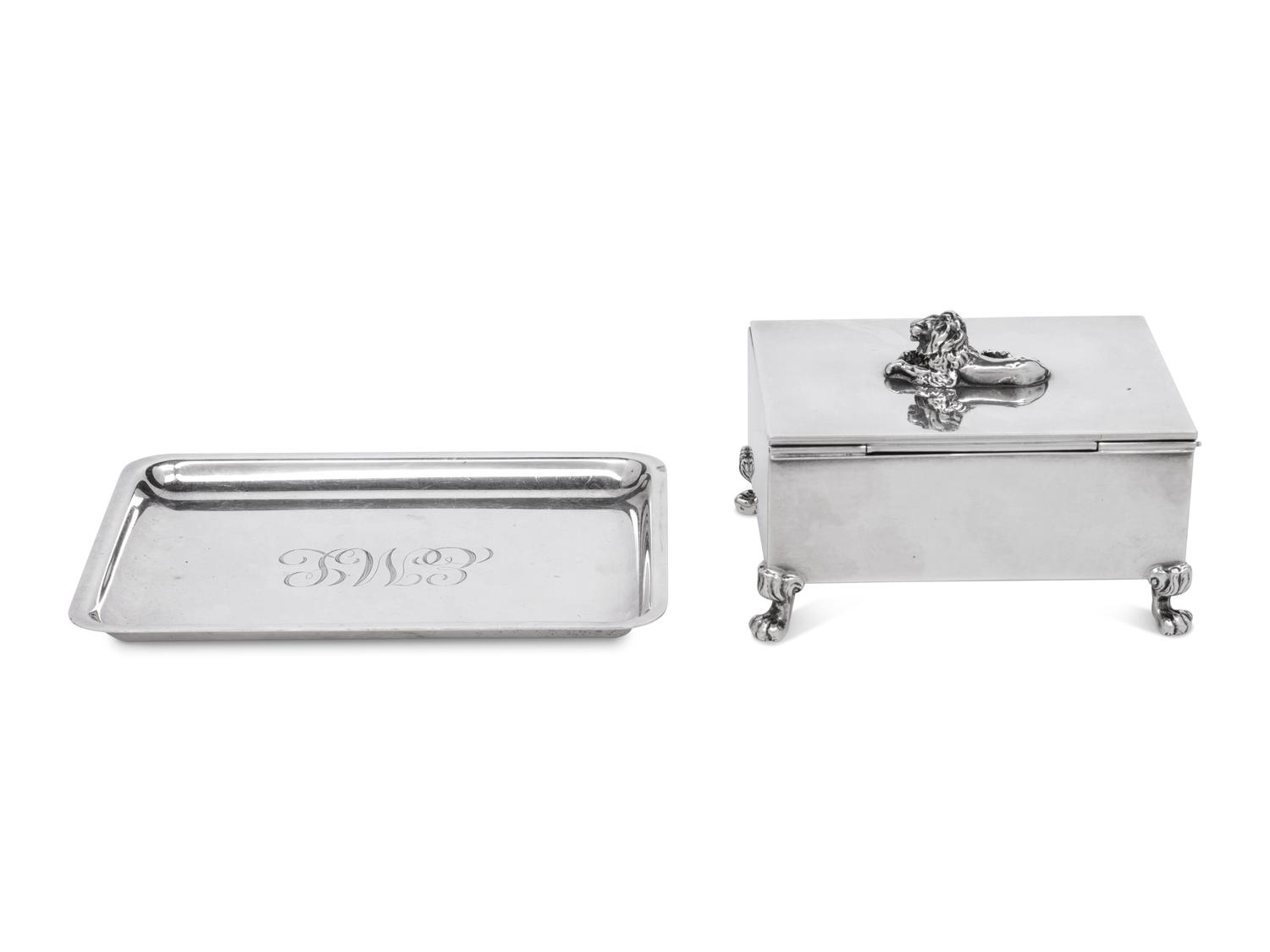 A Tiffany and Co. Casket together with a Tiffany and Co. Dish