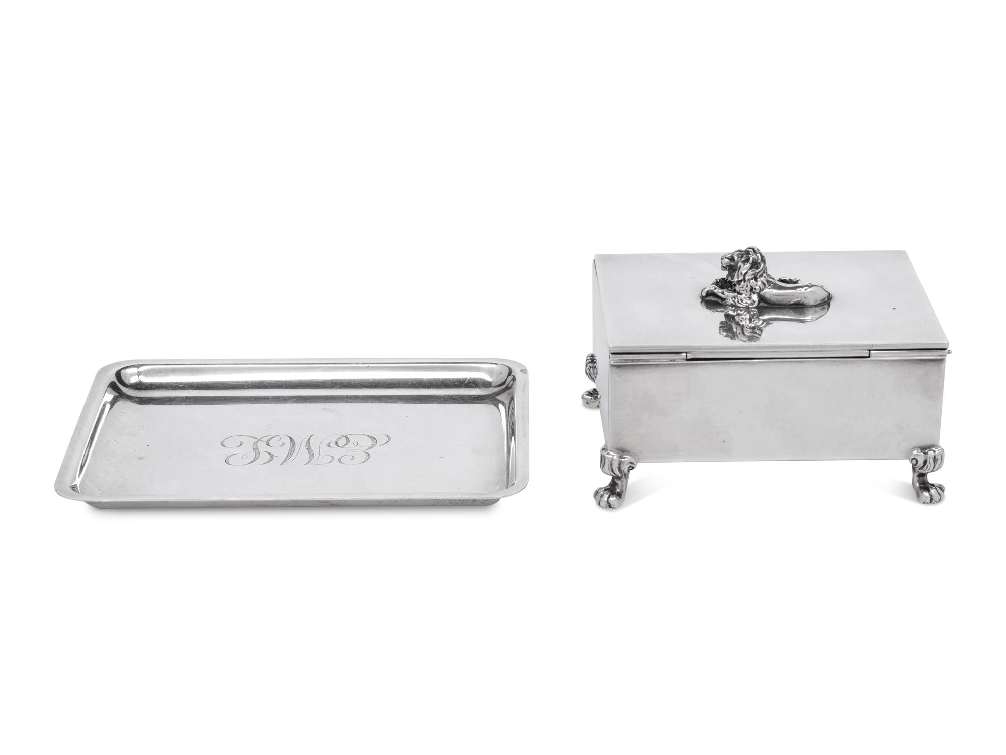A Tiffany and Co. Casket together with a Tiffany and Co. Dish