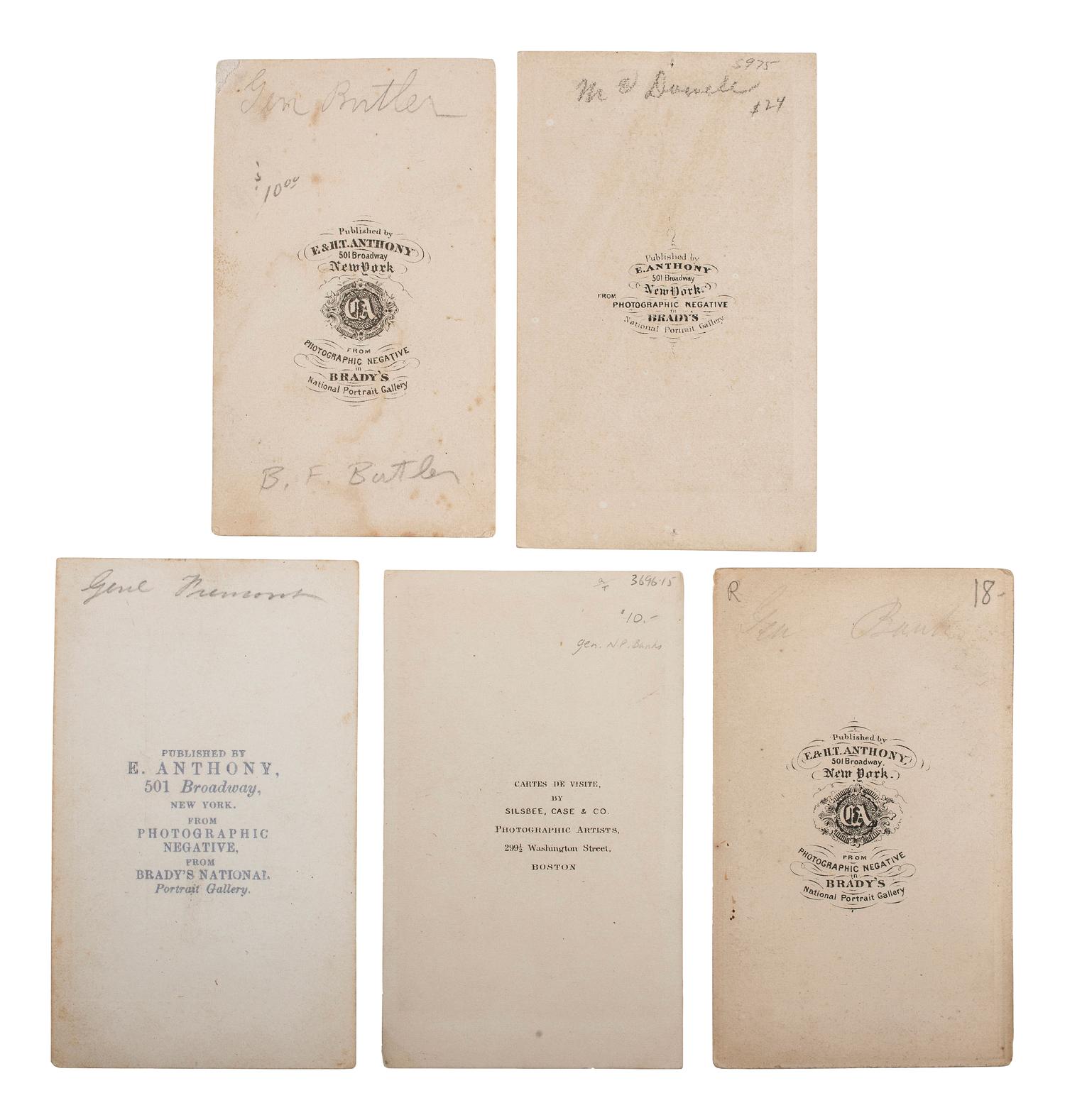 [CIVIL WAR - TRANS-MISSISSIPPI THEATER]. A group of 10 CDVs of Union generals including Banks, Curtis, Fremont, and Schofield.