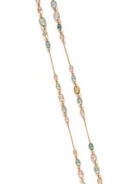 YELLOW GOLD AND MULTIGEM NECKLACE