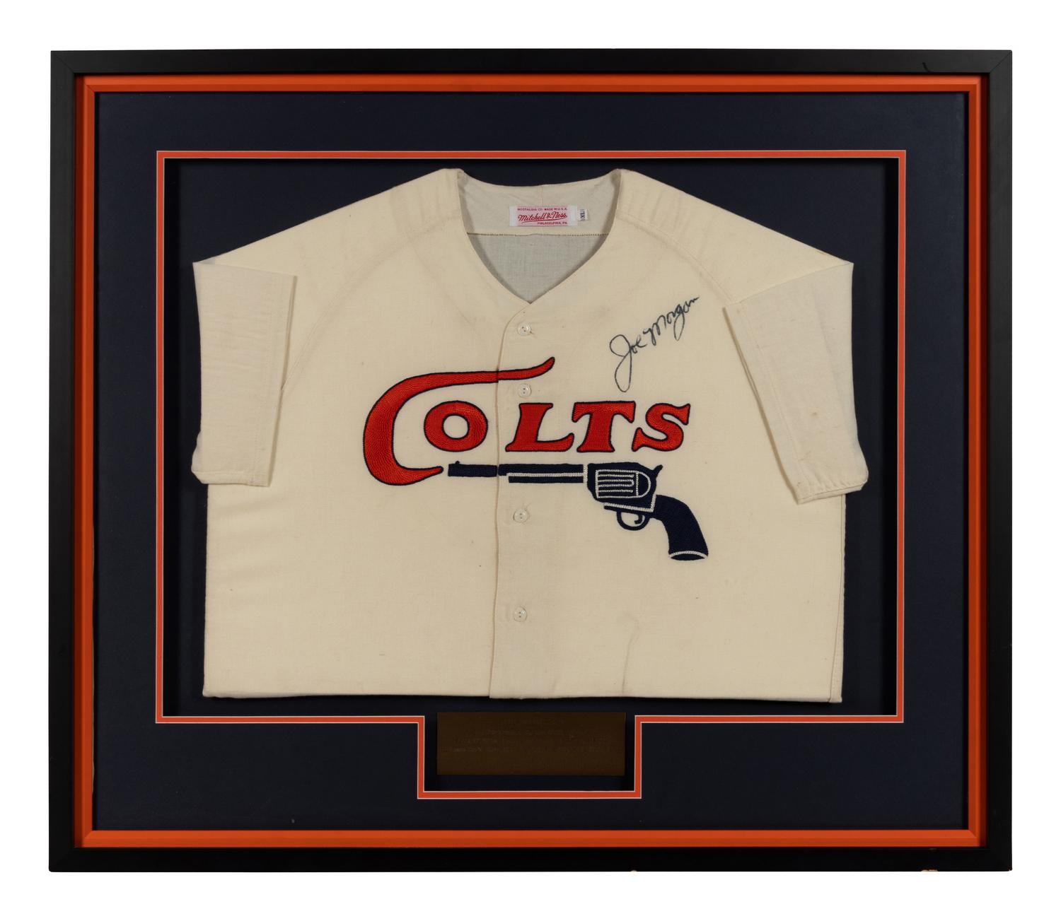 A Joe Morgan Signed Autograph Houston Colt .45s Jersey Presentation Formerly Displayed at Ditka’s Restaurant