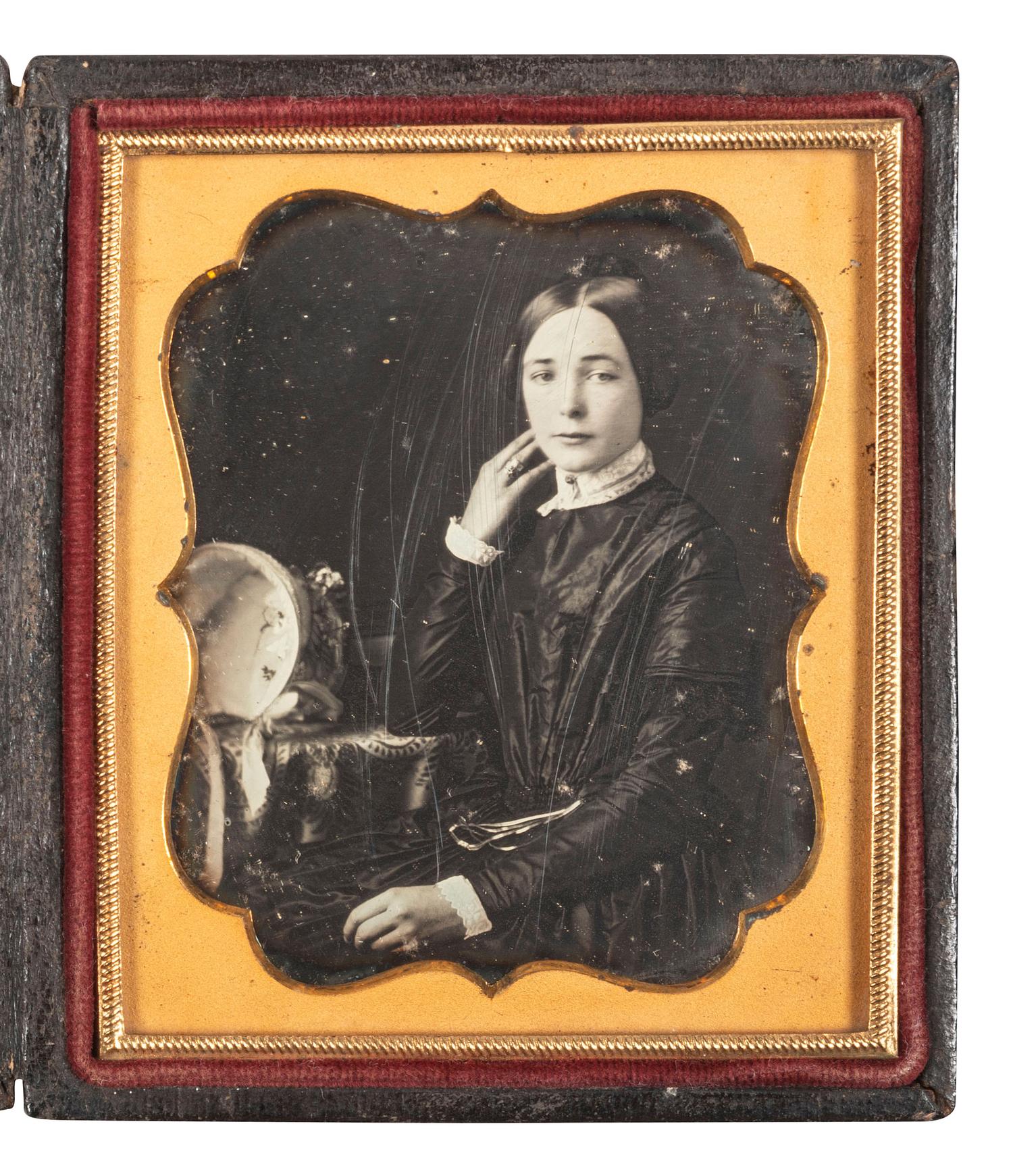 [EARY PHOTOGRAPHY]. Sixth plate occupational daguerreotype of a likely female milliner.