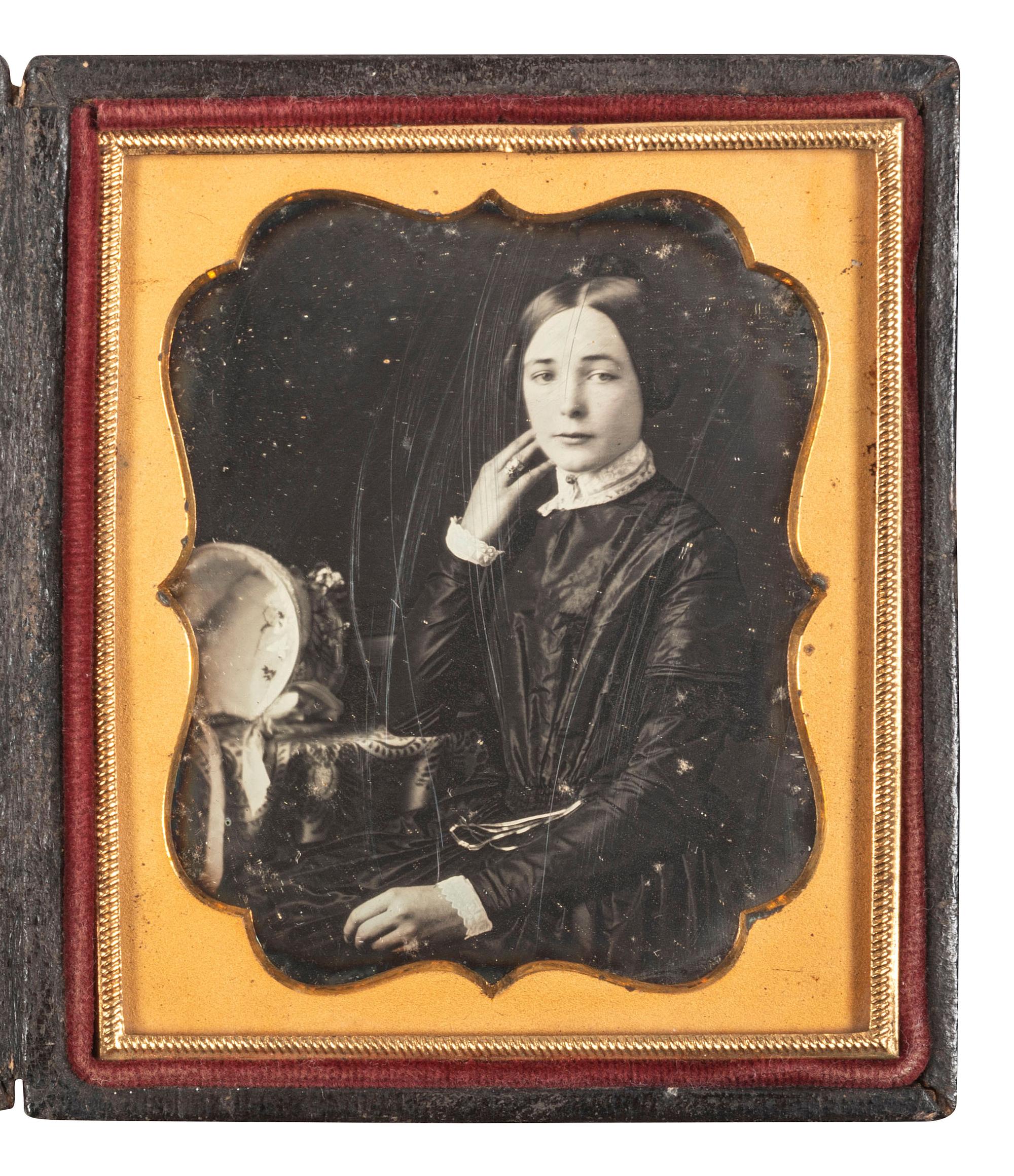 [EARY PHOTOGRAPHY]. Sixth plate occupational daguerreotype of a likely female milliner.