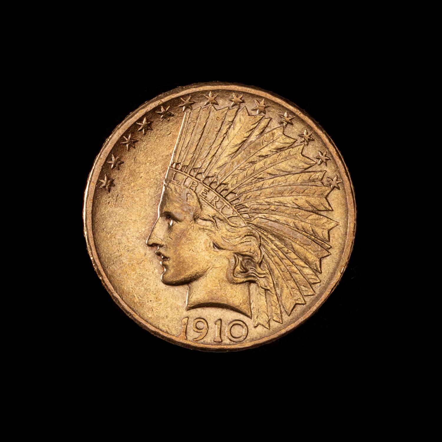 A United States 1910-S Indian Head $10 Gold Coin