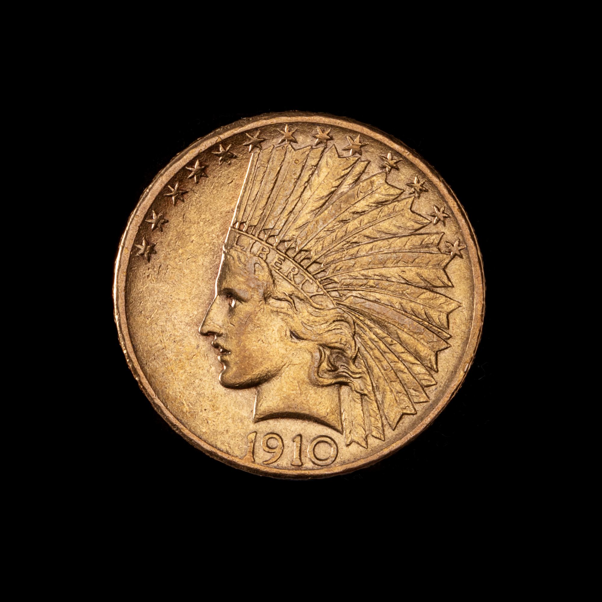 A United States 1910-S Indian Head $10 Gold Coin