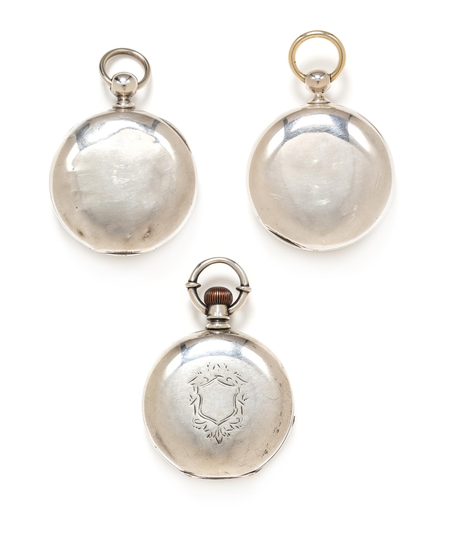 A Collection of Coin Silver Open Face Pocket Watches, Elgin, Circa 1882 and 1883, 348.80 dwts.