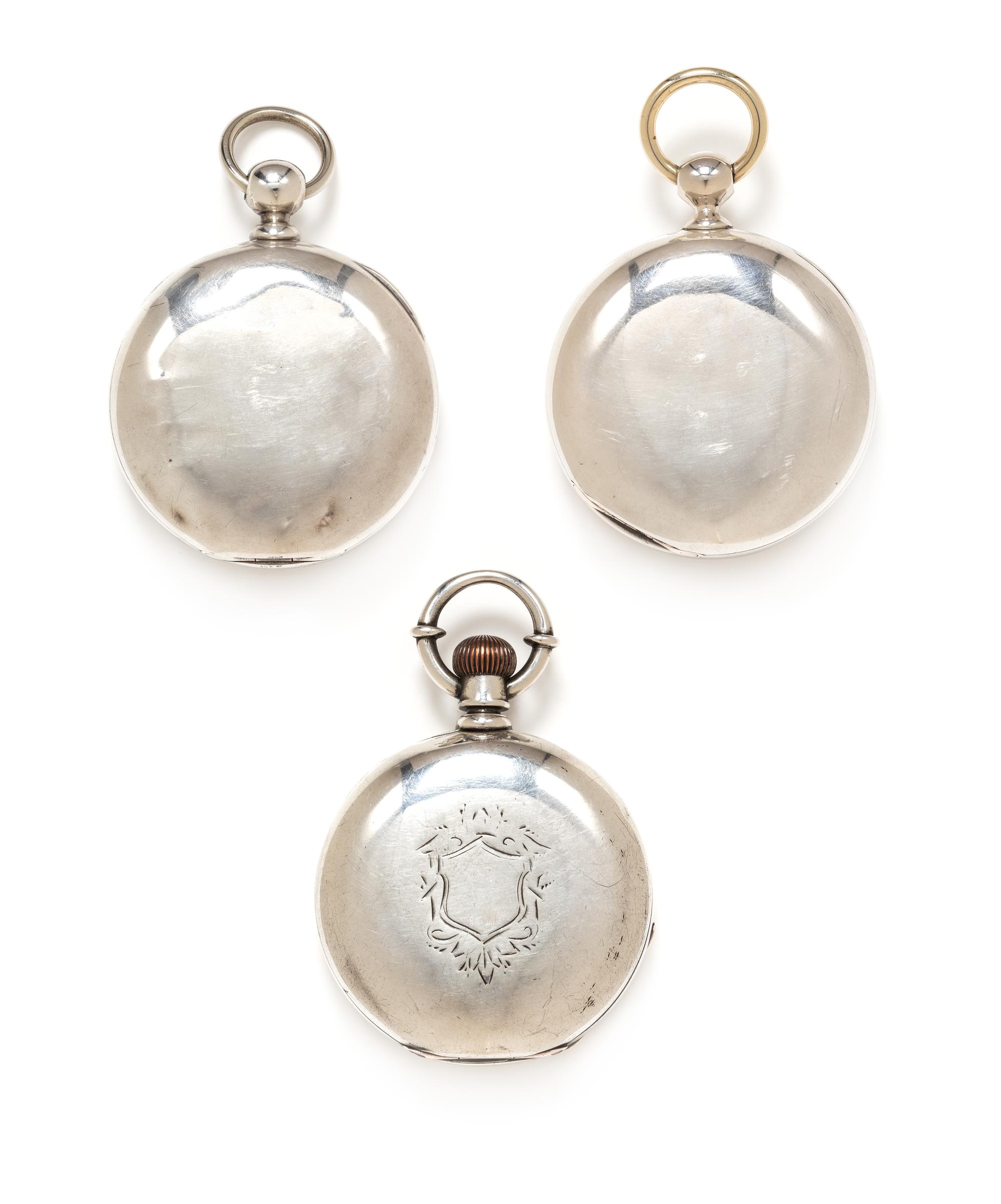 A Collection of Coin Silver Open Face Pocket Watches, Elgin, Circa 1882 and 1883, 348.80 dwts.