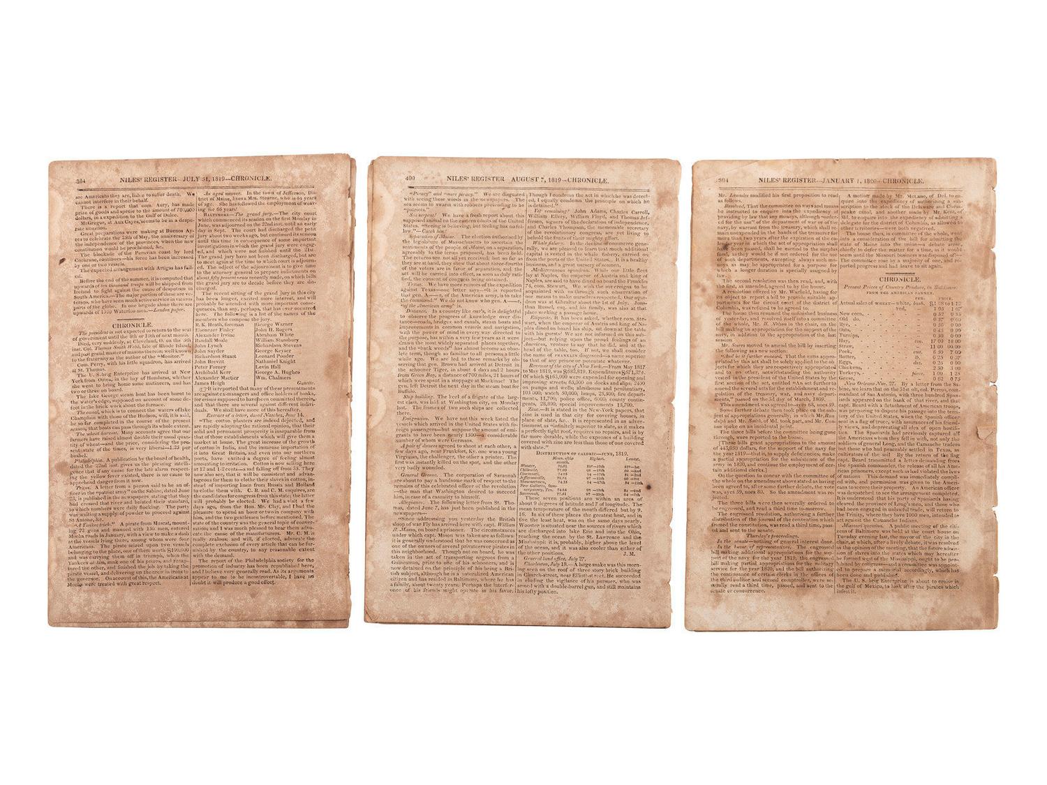 [MILITARIA] 19th c. docs and imprints incl. Civil War content from Estate of Carroll J. Delery III.