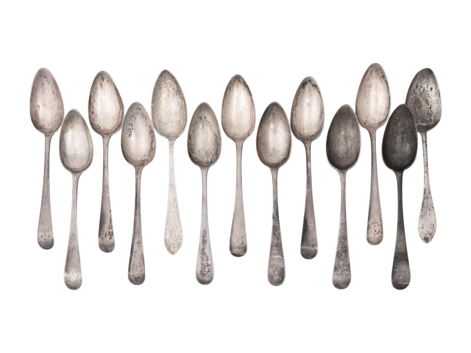 A Group of Coin Silver Spoons