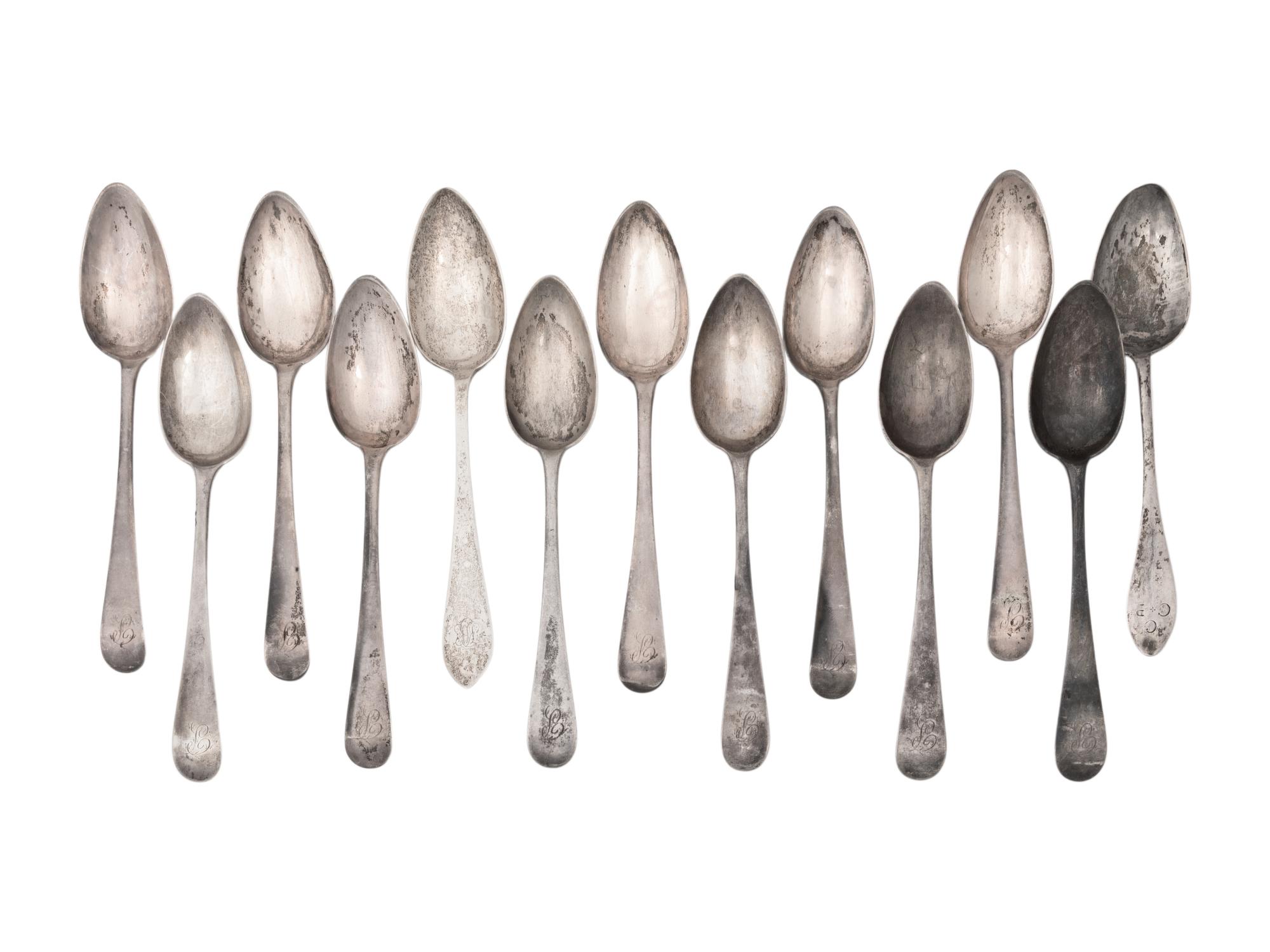 A Group of Coin Silver Spoons