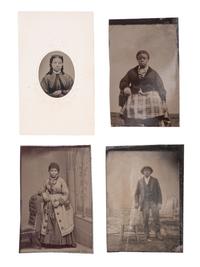 [EARLY PHOTOGRAPHY]. 7 tintypes of African American subjects, incl. caretaker with white child.