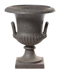 A Victorian Cast Iron Garden Urn Height 24 inches.