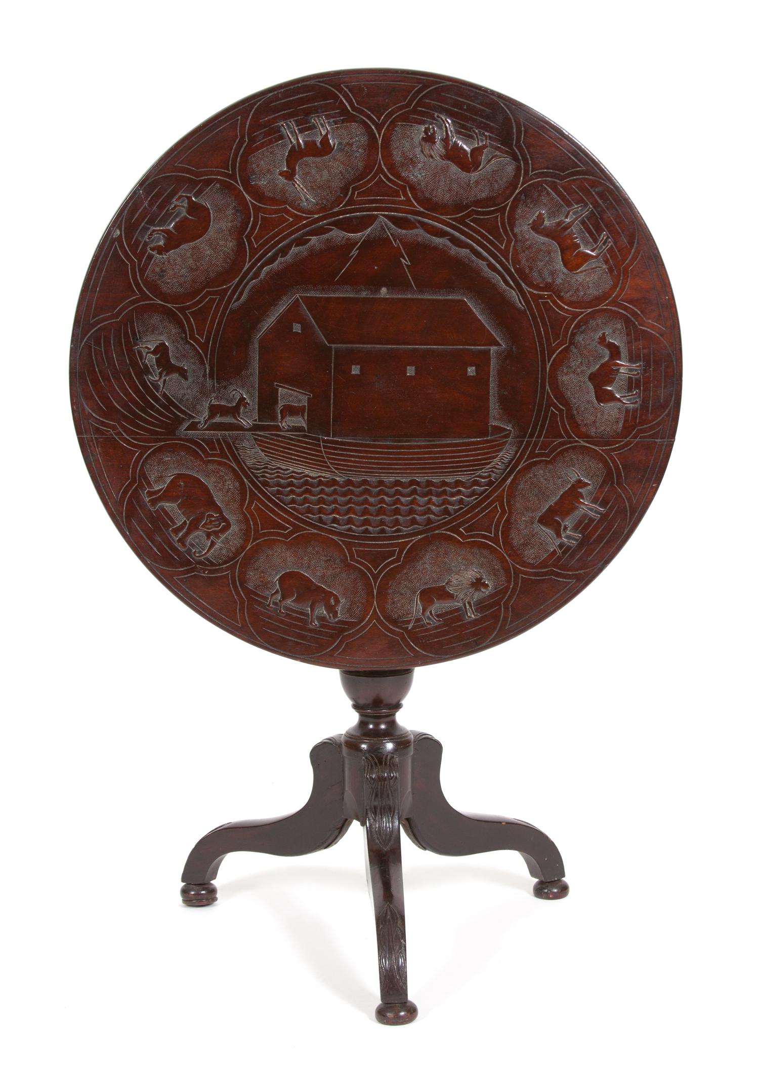A British Colonial Carved Mahogany Tripod Table — 19TH CENTURY