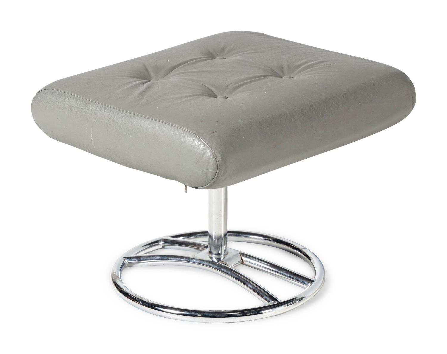 A Leather Recliner with Ottoman