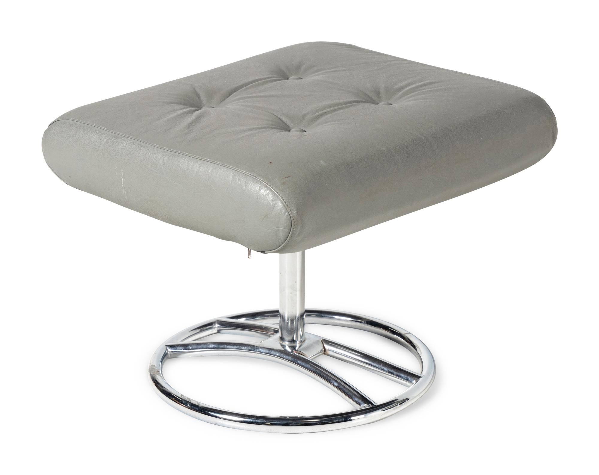 A Leather Recliner with Ottoman