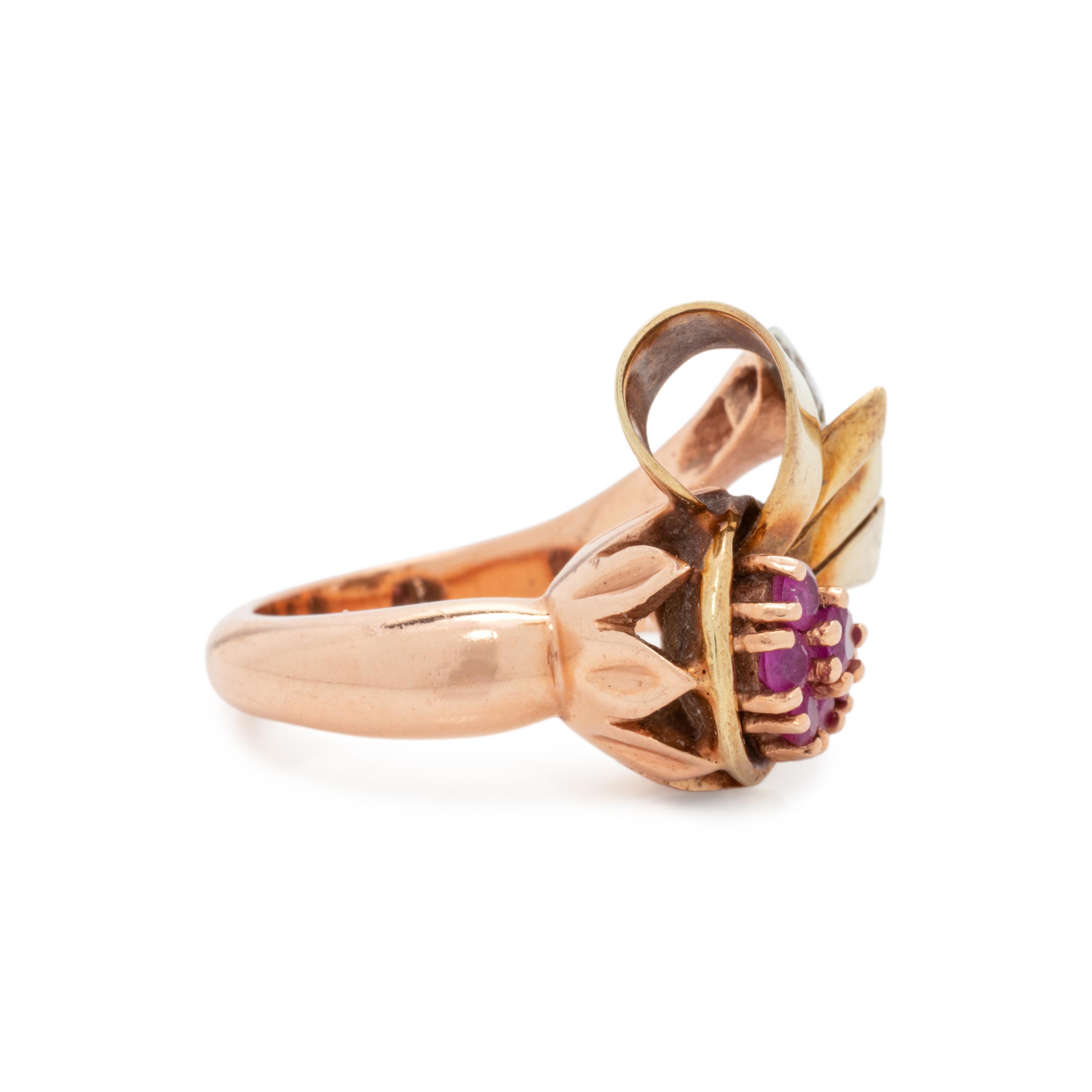 RETRO, RUBY AND DIAMOND RING