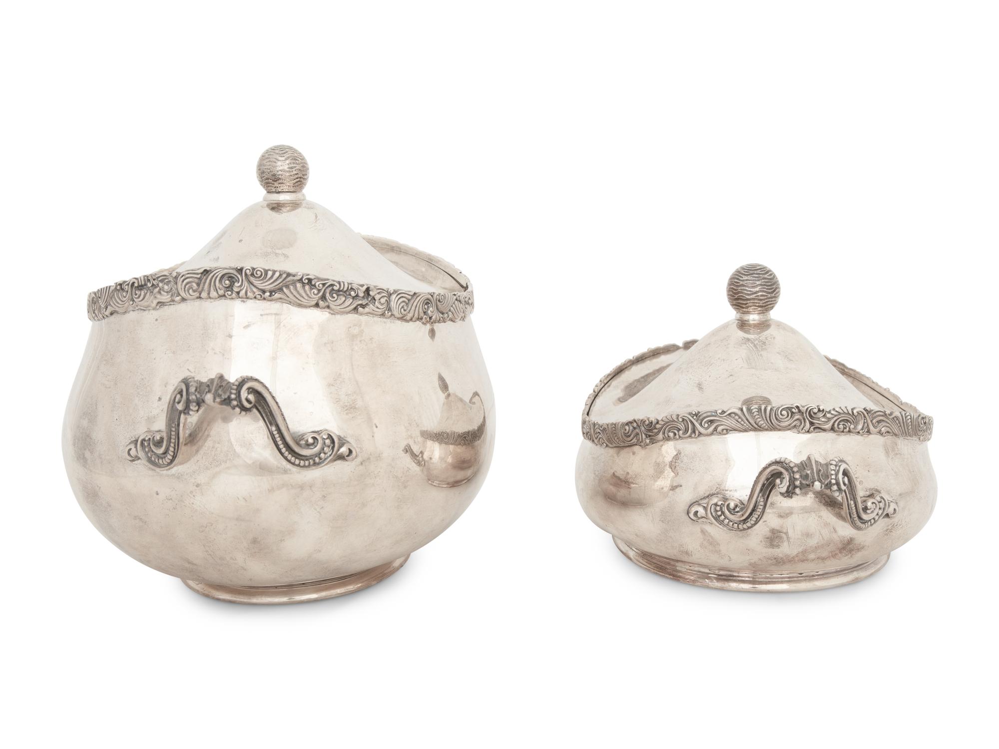Two American Silver Covered Serving Dishes