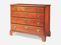 A Chippendale figured maple chest of drawers, New England, late 18th century