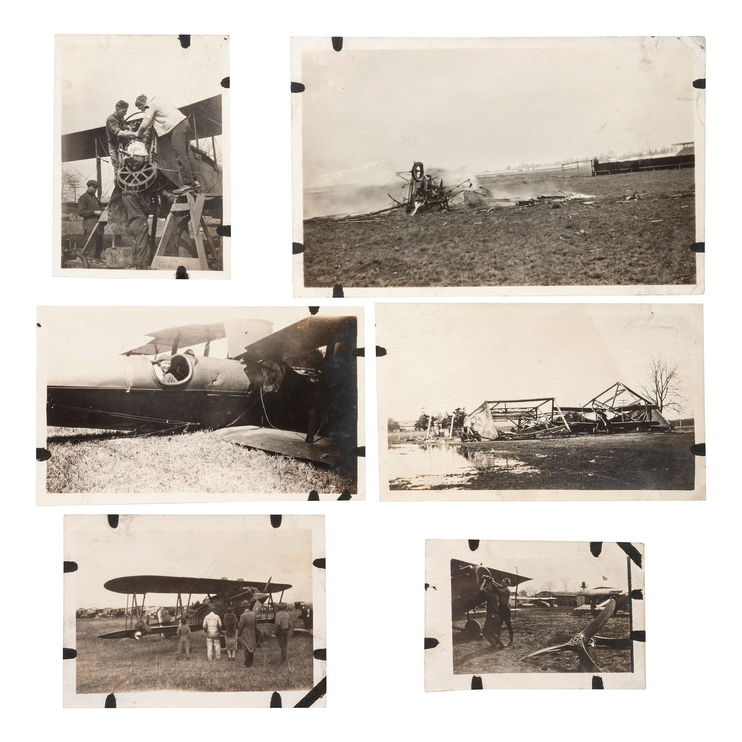 [AVIATION]. A group of early images of airplanes including US Airmail and US Army, comprising: