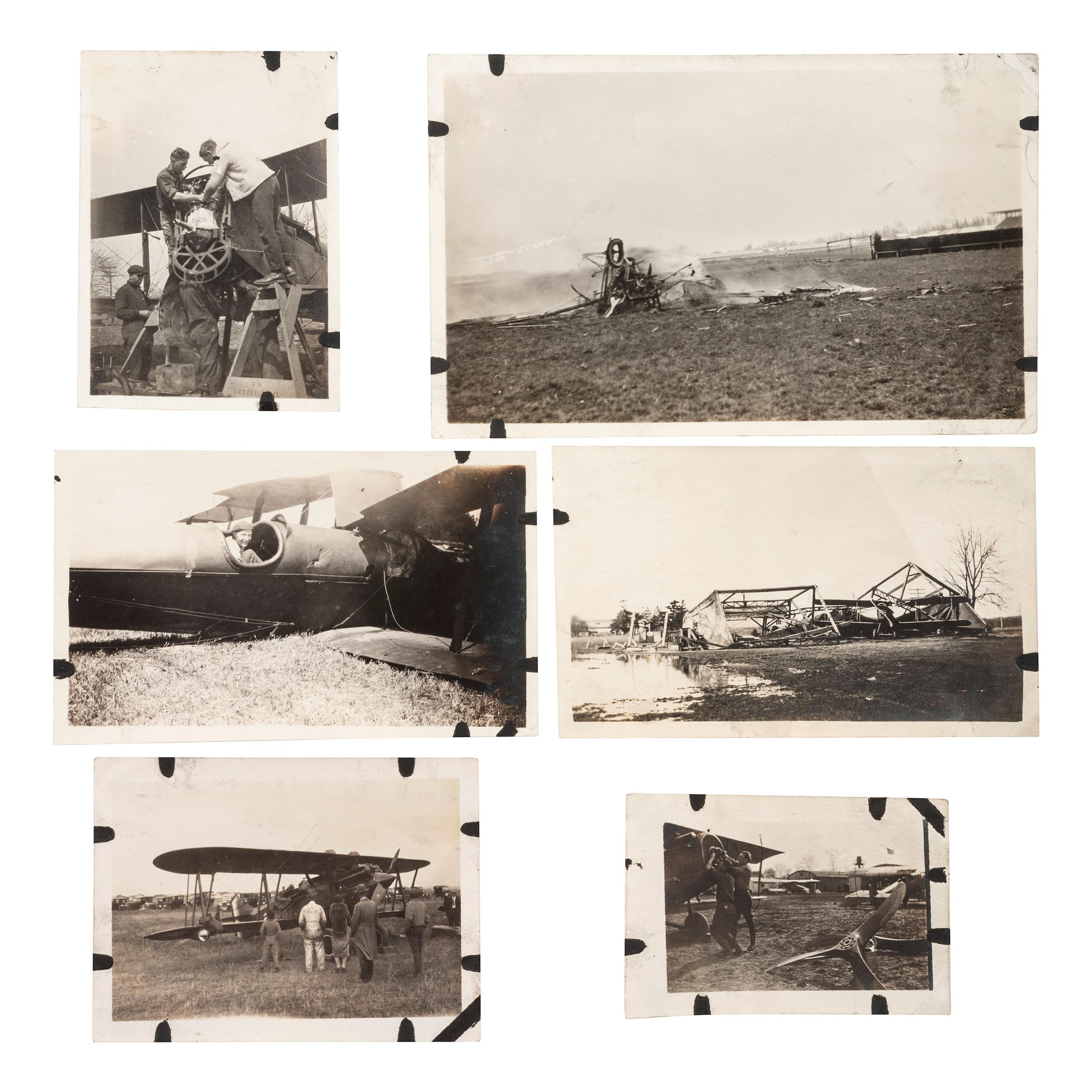[AVIATION]. A group of early images of airplanes including US Airmail and US Army, comprising: