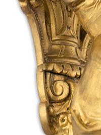 An Italian Carved Giltwood Figural Corner Wall Bracket