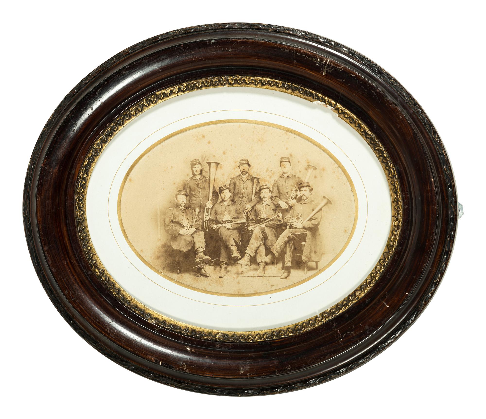 [CIVIL WAR]. Oversize albumen photograph of a Civil War brass band.