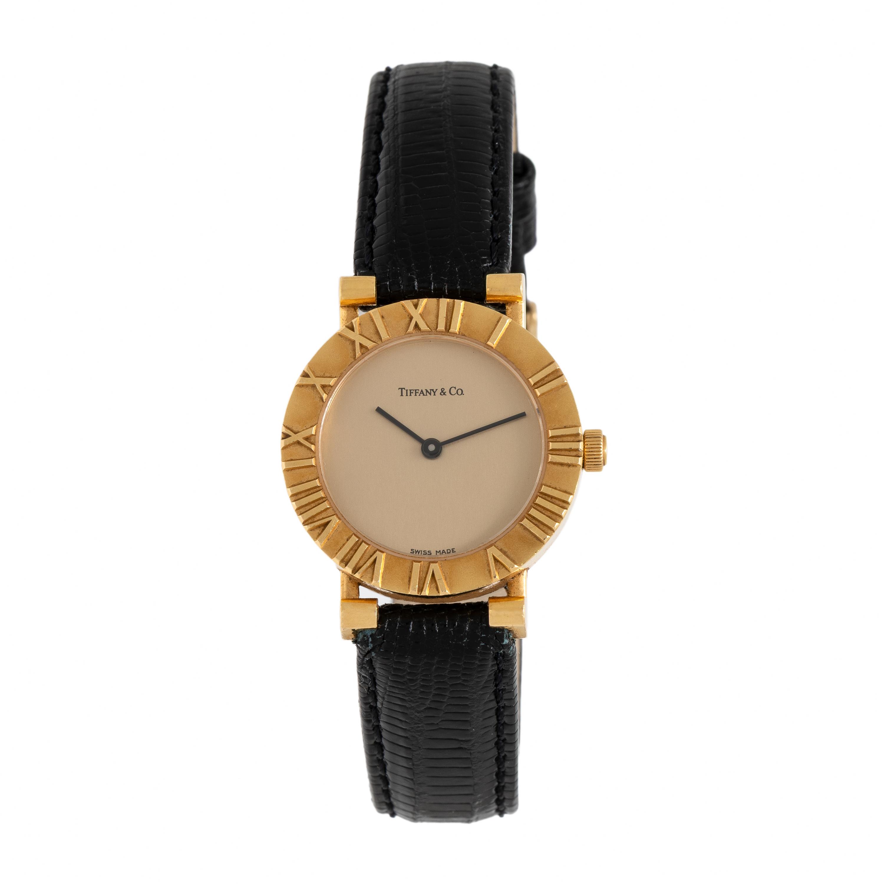 Tiffany & Co., 18K Yellow Gold 'Atlas' Watch, with Pouch