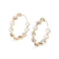 MOONSTONE HOOP EARRINGS