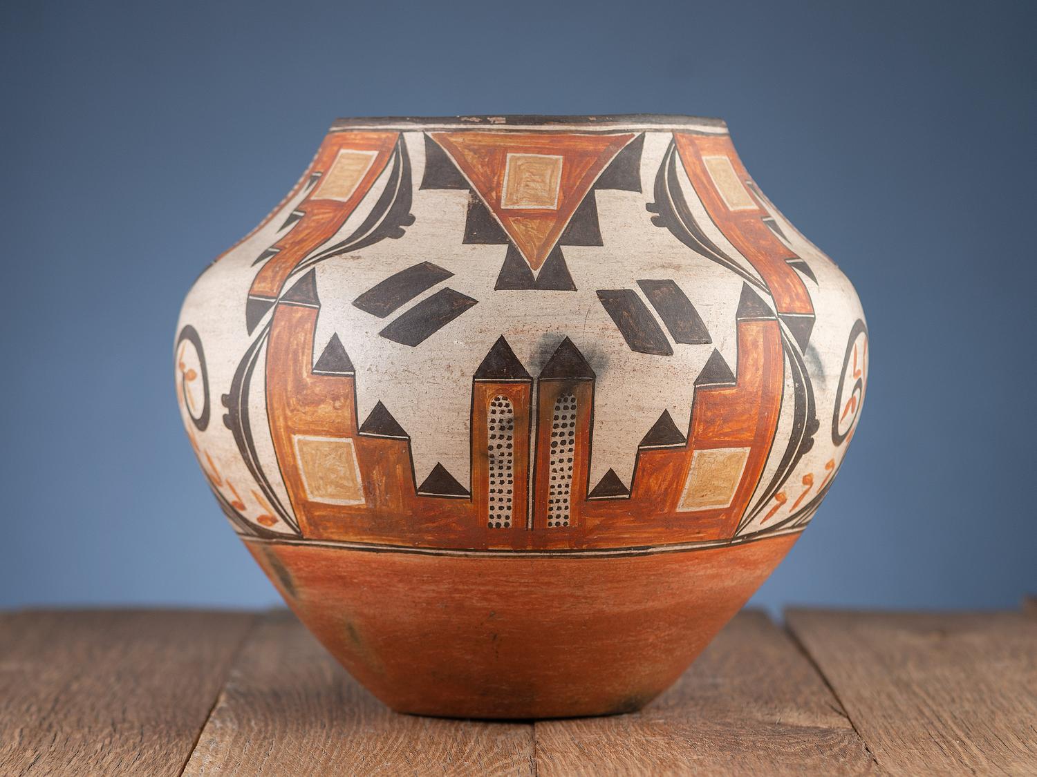 Zia Four Color Polychrome Pottery Jar