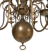 A Dutch Baroque Brass Twenty-Four Light Chandelier