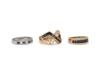 COLLECTION OF SAPPHIRE AND DIAMOND RINGS