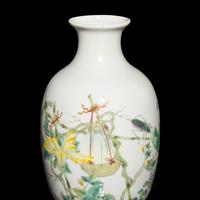 A Chinese Famille Rose Porcelain Vase, Late 19th-20th Century — 晚清-民國 粉彩瓜果草蟲圖賞瓶